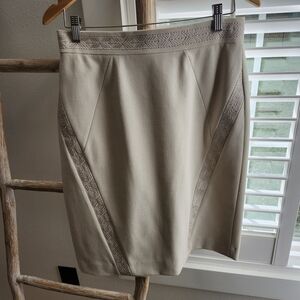 ANTONIO MELANI Beige Textured Pencil Skirt